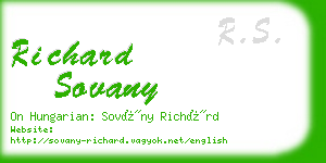 richard sovany business card